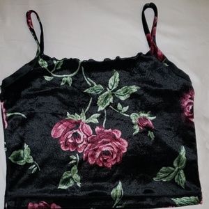 Floral Velvet Crop Top